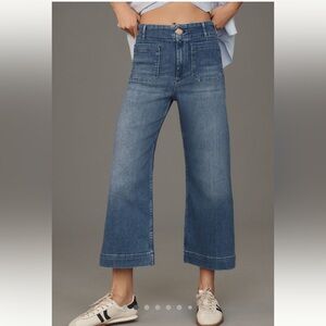 Anthropologie The Colette Crop High-Rise Wide Leg Jeans By Maeve